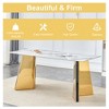 Syemin 63" Side Table, Marble Top, With Metal Stainless Steel Butterfly Legs for Living Room, Gold, 63"*31.5"*30" - 3 of 4