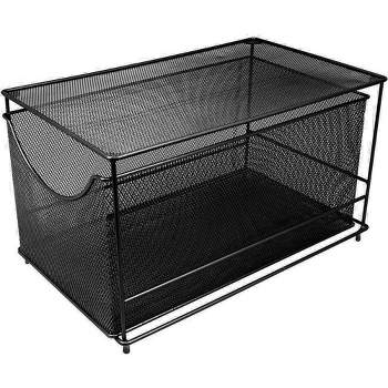 Sorbus Metal Mesh Cabinet Organizer with Pull-Out Drawers—Ideal for Countertop, Cabinet, Pantry, Under the Sink, Desktop and More (Black 1 Drawer)