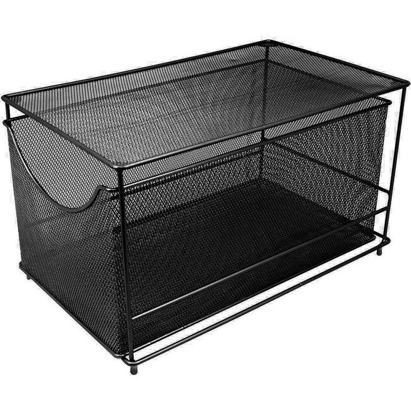Sorbus Metal Mesh Cabinet Organizer with Pull-Out Drawers—Ideal for Countertop, Cabinet, Pantry, Under the Sink, Desktop and More (Black 1 Drawer), 1 of 9