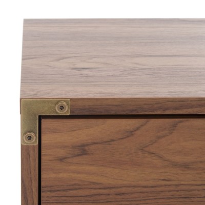Galio Walnut and Gold 2 Drawer Nightstand