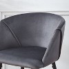 PAGED Modern Velvet Bar Height Stools Set of 2, Counter Stool Chair with Back and Metal Legs for Bar, Kitchen - 4 of 4