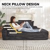 Okak 2-in-1 Convertible Floor Semi-Circular Sofa Bed with Pillows,Corduroy Fabric Futon Couch for Living Room,Apartments - 3 of 4