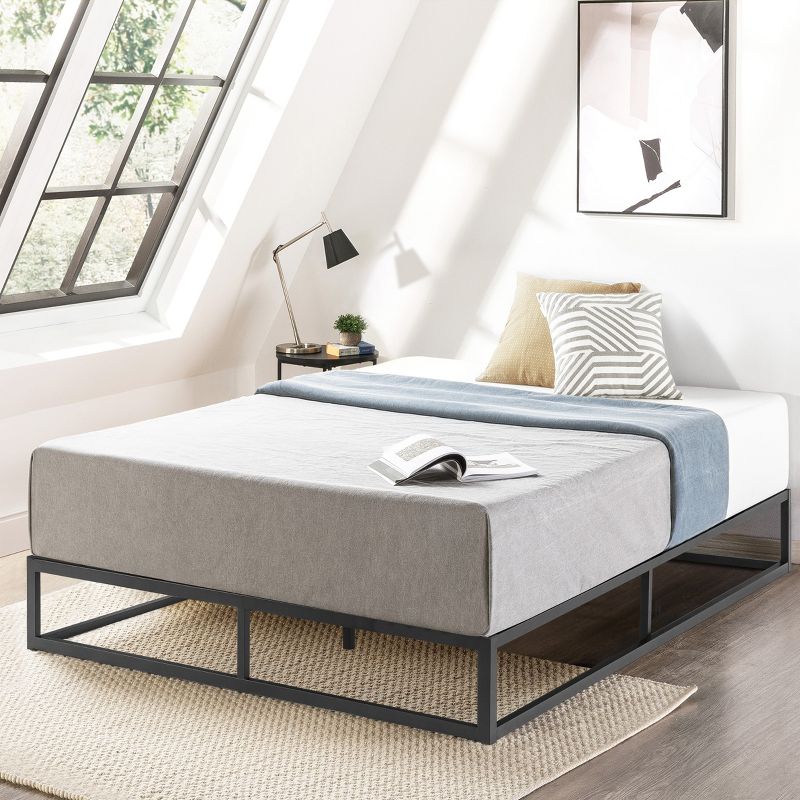 10" Modernista Metal Platform Bed Frame Black - Mellow, 1 of 8