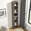 8-Tier Media Tower Rack, CD DVD Slim Storage Cabinet with Adjustable Shelve, Tall Narrow Bookcase Multi-Functional Double-Decker Bookcase-The Pop Home - 3 of 4
