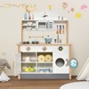 Infans Kids Play Kitchen Set Wooden Pretend Toy w/Microwave Oven & Cooking Accessories - 4 of 4