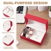 Unique Bargains PU Leather Soft  Travel 2 Slot Watch 1 Necklace 1 Ring 2 Earrings Storage Case - 3 of 4