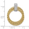 Black Bow Jewelry Gold Tone Sterling Silver & CZ Braided Round Pendant, 22 x 29mm - 4 of 4