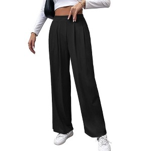 Coolmee Womens Baggy Wide Leg Pants Casual High Waist Palazzo Pant with Pockets - 1 of 4