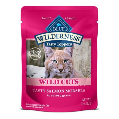 Blue Buffalo Wilderness Tasty Toppers Grain Free Wild Cuts Tasty Salmon Morsels Premium Wet Cat Food Topper - 3oz