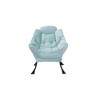 Living Room Chairs, Modern Cotton Fabric Lazy Chair with Ottoman, Footrest, and Side Pocket - 3 of 4