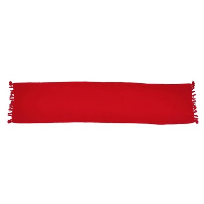 72" x 14" Cotton Checked Textured Table Runner Red - Threshold™: Traditional Fall Decor, Machine Washable, OEKO-TEX Certified