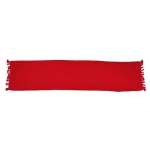 72" x 14" Cotton Checked Textured Table Runner Red - Threshold™: Traditional Fall Decor, Machine Washable, OEKO-TEX Certified - 1 of 3