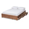 Wren 3 Drawer Storage Bed Frame Walnut - Baxton Studio : Target