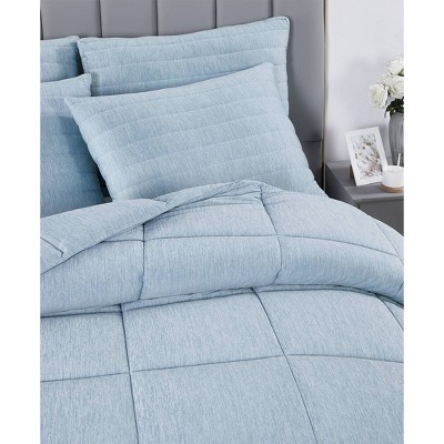 King Heathered Blue Down Alternative Cooling Comforter