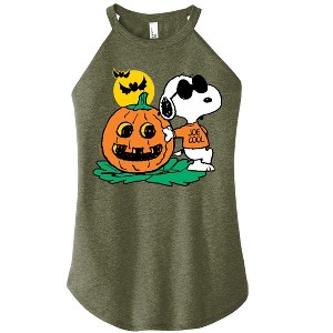 Women's - Peanuts - Joe Cool Pumpkin Graphic High Neck Tank - 1 of 4