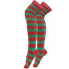 Striped Patterned - Over the Knee - Socks from the Sock Panda (Women's Sizes Adult Medium) - Green and Red - Christmas Colors - 3 of 3