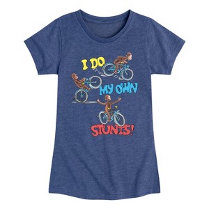 Girls' - Curious George - Classic Cartoons Fitted Short Sleeve Graphic T-Shirt - 1 of 3