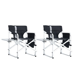 Okak 2PCS Camping Chairs with Side Table and Storage Pockets, Lightweight Oversized Folding Chair, Hunting Chair for Fishing, Picnics - 1 of 4