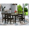 HomeStock 7-Piece Square Cappuccino Finish Solid Wood Top Dining Table with 6-Chairs - 2 of 4