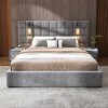 NicBex Queen/King Upholstered Bed Frame with Wide Velvet Headboard,Platform Bed Frame with Reading Lamp and USB,No Box Spring Needed,Easy Assembly - 2 of 4