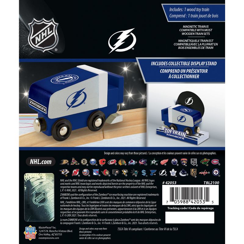 MasterPieces Officially Licensed NHL Tampa Bay Lightning Wooden Toy Train Engine For Kids, 4 of 7