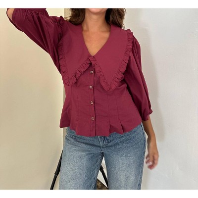 Women's Maggie Button Peasant Top - Sofie the Label