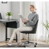 DOMETOUR 1Pc Modern Fabric Armless Adjustable Swivel Office Desk Chairs with Wheels - 3 of 4