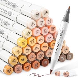 Ohuhu Brush Markers Skin Tone - 36 Portrait Skin Colors Double Tipped Art Marker Set - Refillable- Brush & Fine Dual Tips- Honolulu B of Ohuhu Markers - 1 of 4