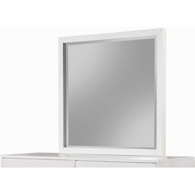 Contemporary Madelyn White Mahogany Dresser Mirror 40x37