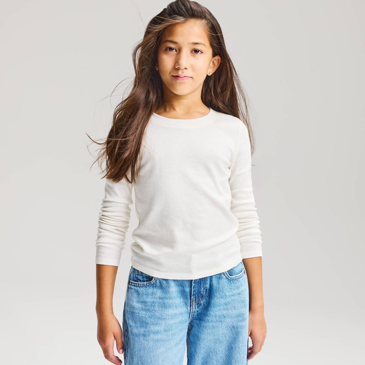 Girls' Long Sleeve Fitted T-Shirt - Cat & Jack™ - thumbnail 7