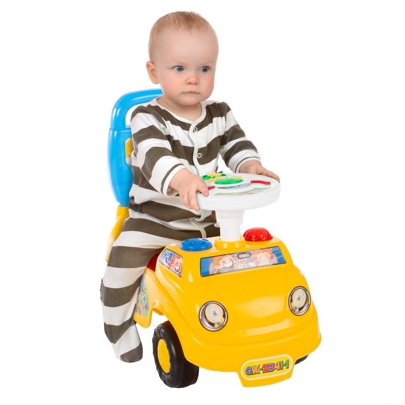 Toy Time Kids Ride-On/Push Car With Steering Wheel, Lights and Music, 2 of 7