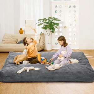 Convertible Bean Bag Chair Bed for Adults - Oversized Floor Mattress & Lounge Chair with Removable Washable Cover - 1 of 4