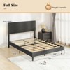 Costway Twin/Full/Queen Size Bed Frame with Height Adjustable Chevron Headboard, No Box Spring Needed Gray/Beige - 3 of 4