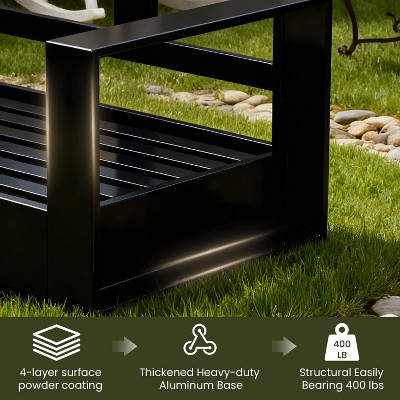 Base of aluminum outdoor furniture with powder coating
