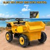 12V Kids Ride On Dump Truck with Remote Control,Ride On Car Toy with Spring Suspension,Music,LED Lights,Yellow - 3 of 4