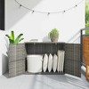 vidaXL Durable Gray Garden Storage Cabinet - Weather-Resistant Poly Rattan Material - Compact and Spacious with Easy Assembly - 3 of 4