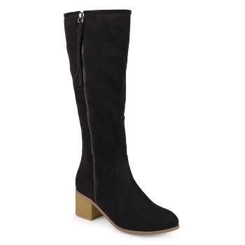Journee Collection Womens Sanora Stacked Heel Riding Boots
