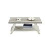 VYNXARIA Contemporary Two-Tone Wood Shelf Coffee Table in Weathered Gray and Beige - 4 of 4
