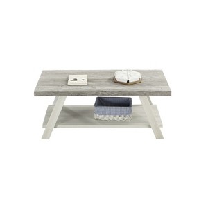 Dexmalle Athens  style Contemporary Replicated Wood Shelf Coffee Table in Charcoal Finish - 1 of 4