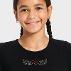 Girls' Short Sleeve Embellished Ribbed T-Shirt - art class™ - 2 of 4