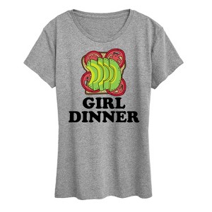 Women's - Instant Message - Girl Dinner Avocado Toast Short Sleeve Graphic T-Shirt - 1 of 4