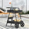 Kicthen Cart with Wine Bottle Holders and Stylish Wheels - 3 of 4