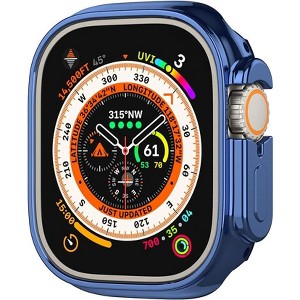 Worryfree Gadgets Full Cover Flexible Bumper Case for Apple Watch Ultra 49mm Protective Frame, Silver - 1 of 4