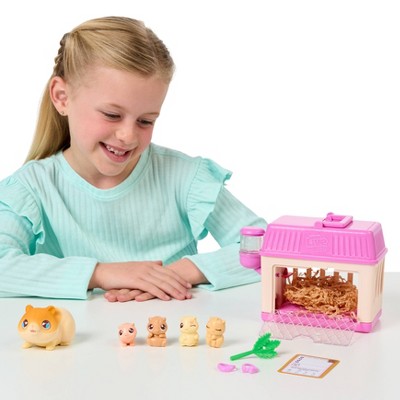 Little Live Pets Mama Surprise Minis Hamster Playset with Pink Hutch