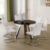 6-Piece Dining Set with Sintered Stone Tabletop and Silver Metal Leg - 3 of 4