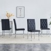 CAVINAS Velvet Armless Chairs, Dining Chairs with Metal Legs, Grid and Buckle Design for Kitchen, Conference Room, Living Room - 2 of 4