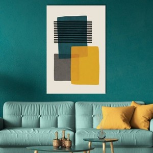 iCanvas Mcm Mustard Teal Gray I by EmcDesignLab Canvas Print Wall Art - 1 of 3