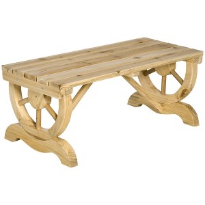 2-Person Garden Bench Outdoor Wagon Wheel Porch Bench for Backyard, Patio - 1 of 4