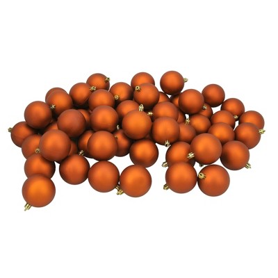 Northlight 60ct Shatterproof Matte Christmas Ball Ornament Set 2.5" - Orange