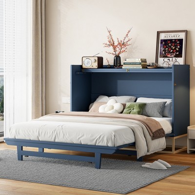 Modern Design Queen Size Murphy Bed with Iron Legs - ModernLuxe